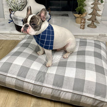 Load image into Gallery viewer, Grey check mattress dog bed