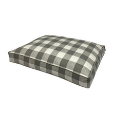 Load image into Gallery viewer, grey check mattress dog bed