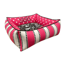 Load image into Gallery viewer, Black and pink dog bed