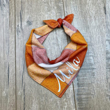 Load image into Gallery viewer, Orange check dog bandnan