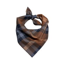 Load image into Gallery viewer, Brown tan check dog bandana