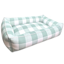 Load image into Gallery viewer, Teal Check pet bed Sammy's Sew Shop Personalized Dog Bed