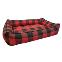 Load image into Gallery viewer, Red Check pet bed Sammy's Sew Shop Personalized Dog Bed