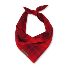 Load image into Gallery viewer, Red plaid pet bandana
