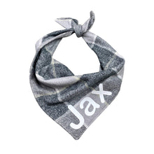 Load image into Gallery viewer, Grey check dog bandana
