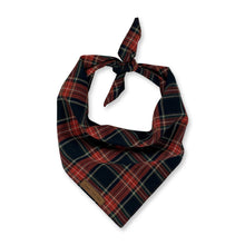 Load image into Gallery viewer, red plaid pet bandana
