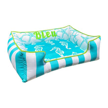 Load image into Gallery viewer, Blue and green dog bed
