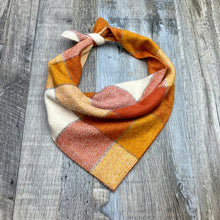 Load image into Gallery viewer, Orange check dog bandana
