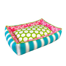 Load image into Gallery viewer, pink and green dog bed
