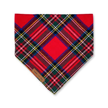 Load image into Gallery viewer, red plaid pet bandana
